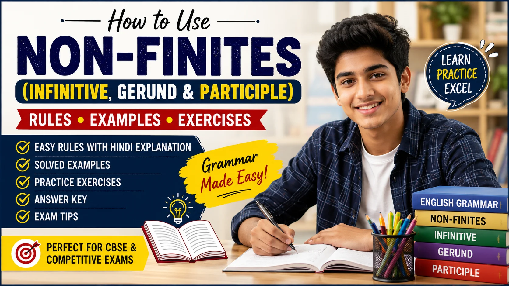 How to Use Non-Finites (Infinitive, Gerund & Participle) Correctly – Rules, Examples & Exercises